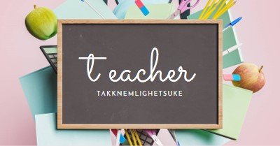 Takknemlige lærere pink modern-simple