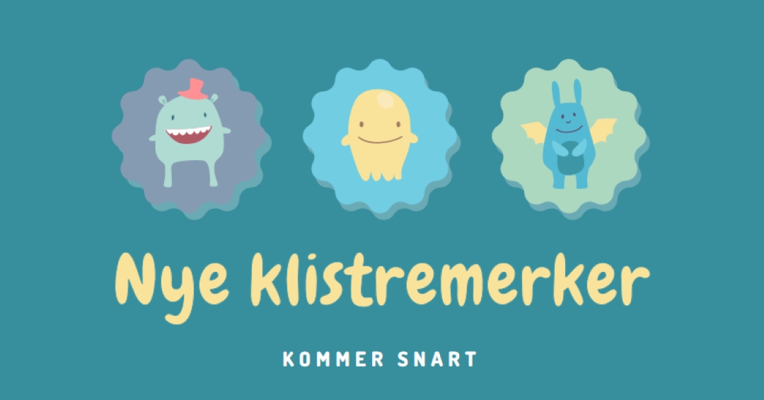 Nye klistremerker kommer snart blue whimsical-color-block