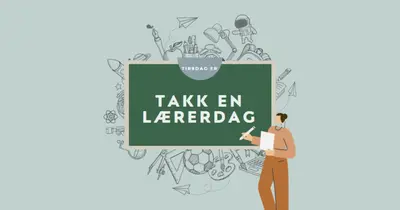 Takknemlig for lærere green modern-color-block