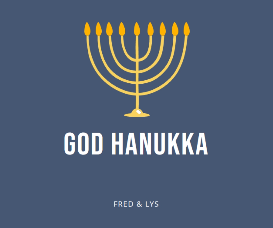 Hanukkah Sameach blue modern-simple