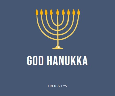 Hanukkah Sameach blue modern-simple