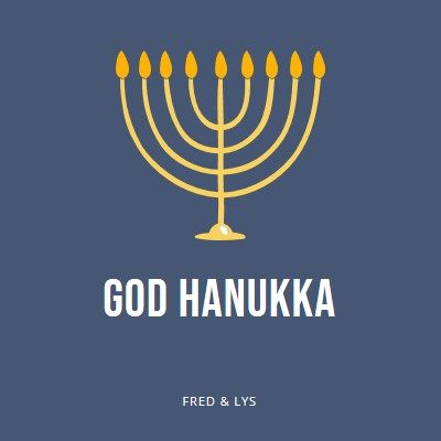 Hanukkah Sameach blue modern-simple