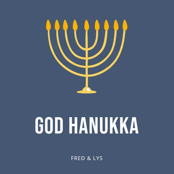 Hanukkah Sameach blue modern-simple