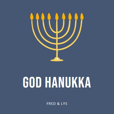 Hanukkah Sameach blue modern-simple