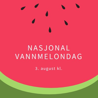 Nasjonal vannmelondag pink modern-simple