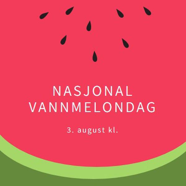 Nasjonal vannmelondag pink modern-simple