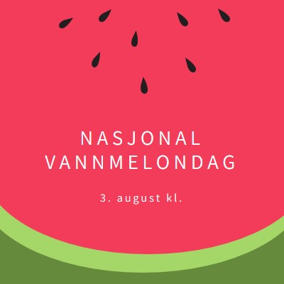 Nasjonal vannmelondag pink modern-simple