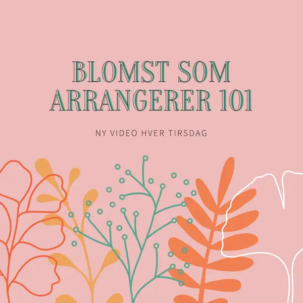 Flørtende blomster pink whimsical-line