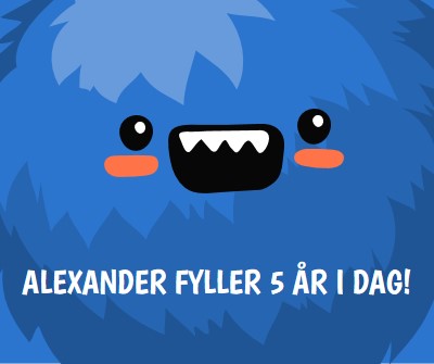 Lille monster er å snu fem blue whimsical-color-block