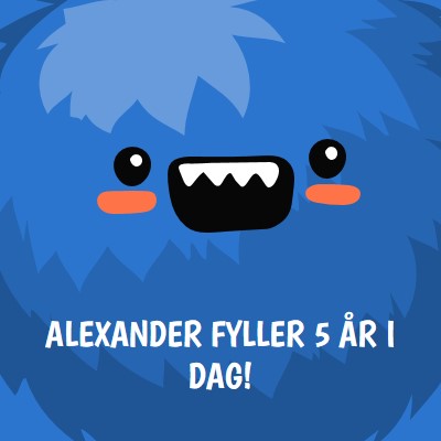 Lille monster er å snu fem blue whimsical-color-block