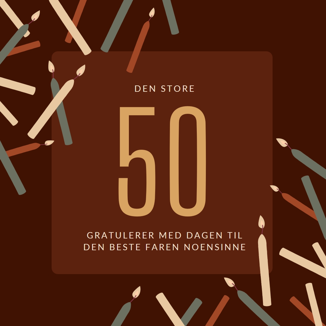 Gratulerer med 50-årsdagen brown modern-simple