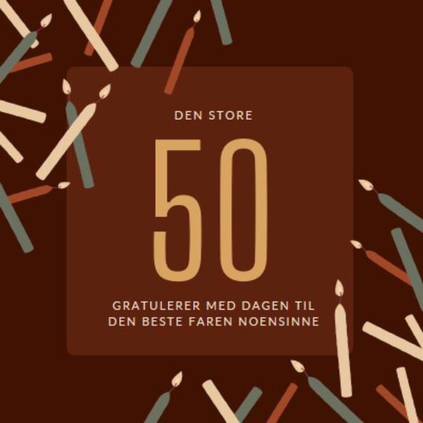 Gratulerer med 50-årsdagen brown modern-simple