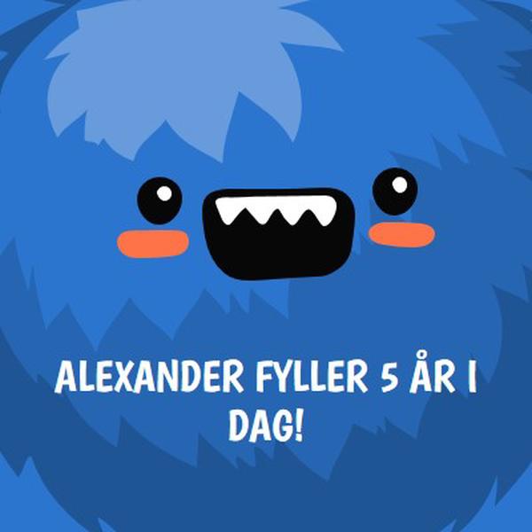 Lille monster er å snu fem blue whimsical-color-block