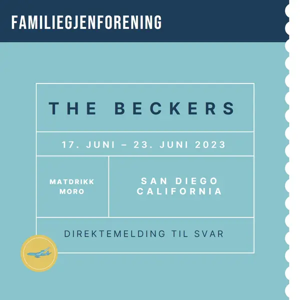 Billett til gjenforeningen blue modern-bold