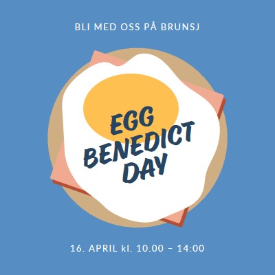 Egg Benedict Day blue whimsical-color-block