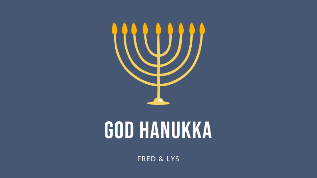 Hanukkah Sameach blue modern-simple