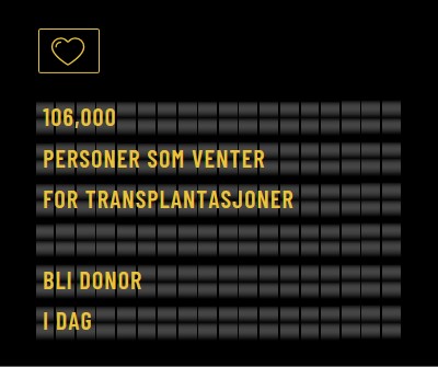 Bli organdonor i dag black modern-bold