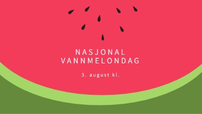 Nasjonal vannmelondag pink modern-simple