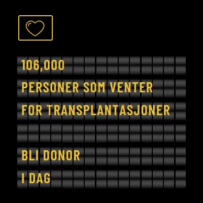 Bli organdonor i dag black modern-bold