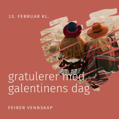 Feirer kvinners vennskap red modern-simple