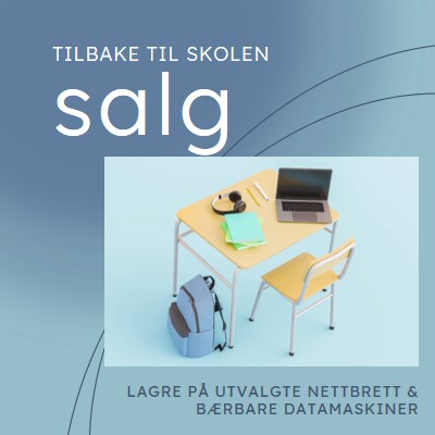 Tilbake til skolesalg blue modern-simple