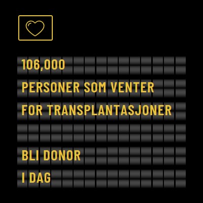 Bli organdonor i dag black modern-bold