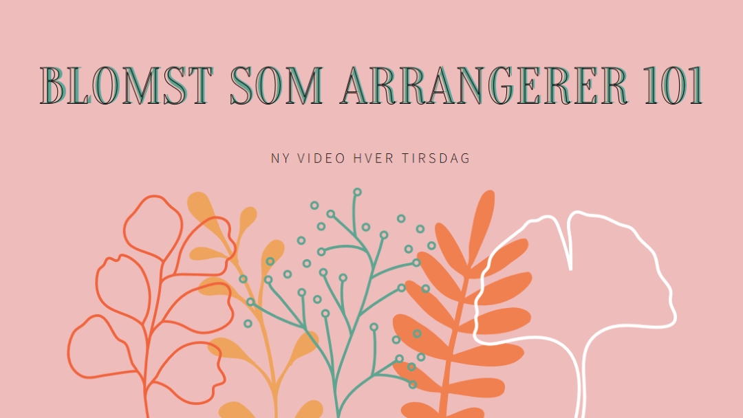 Flørtende blomster pink whimsical-line