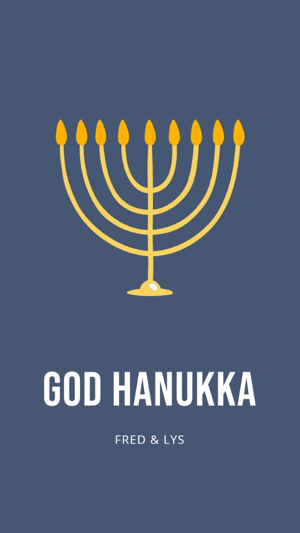 Hanukkah Sameach blue modern-simple