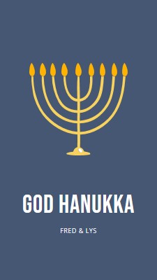 Hanukkah Sameach blue modern-simple