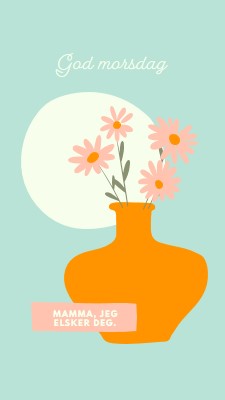Mamma, jeg elsker deg blue whimsical-line