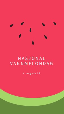 Nasjonal vannmelondag pink modern-simple