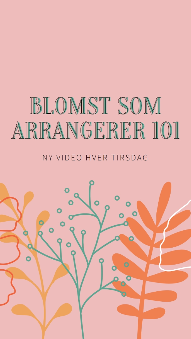 Flørtende blomster pink whimsical-line