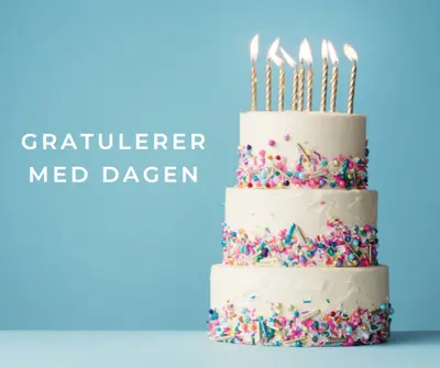 Gratulerer med dagen kake blue modern-simple