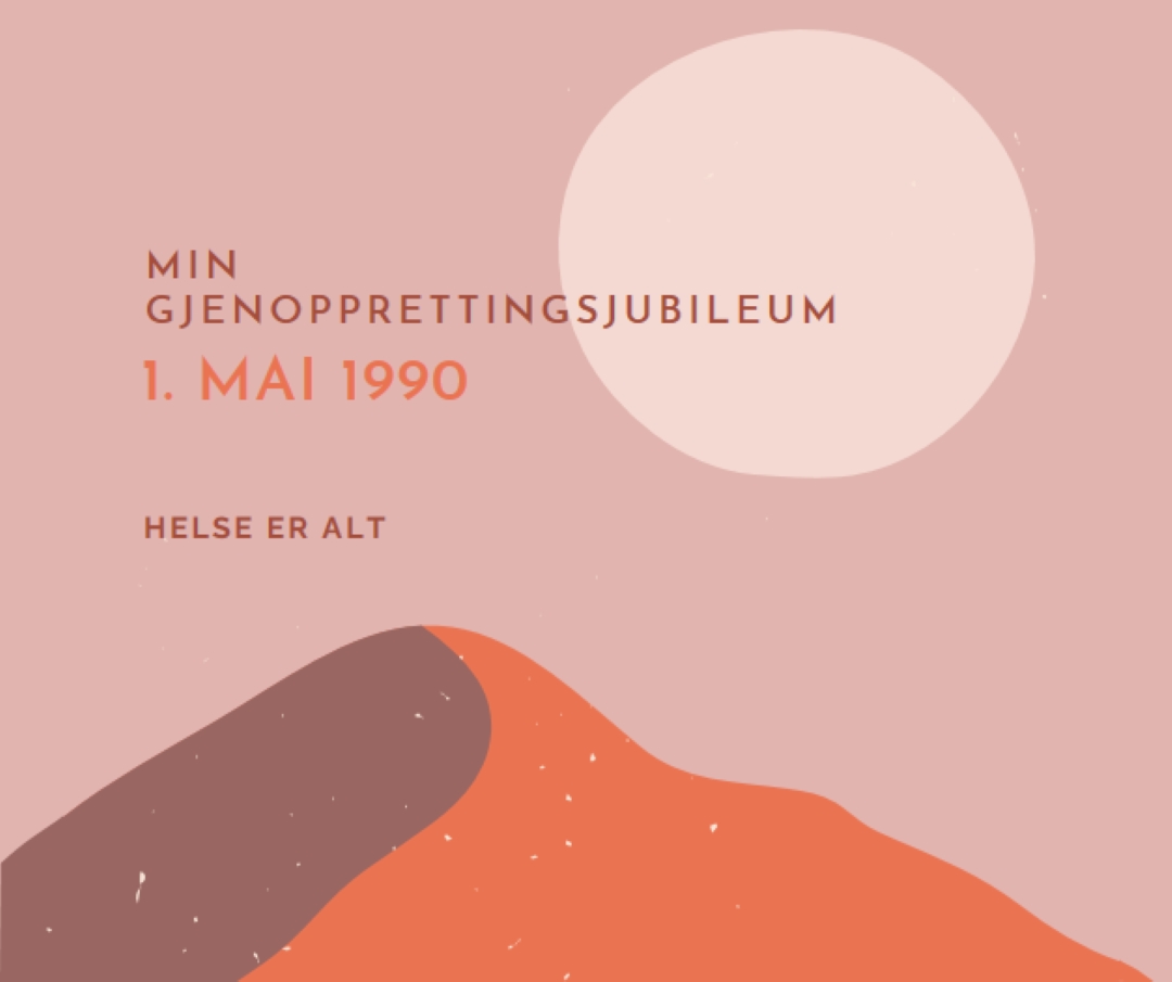 Min gjenopprettingsjubileum pink organic-boho