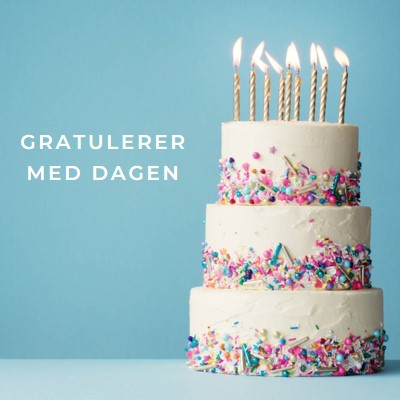 Gratulerer med dagen kake blue modern-simple