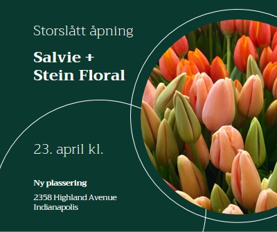 Floral boutique grand åpning green modern-simple