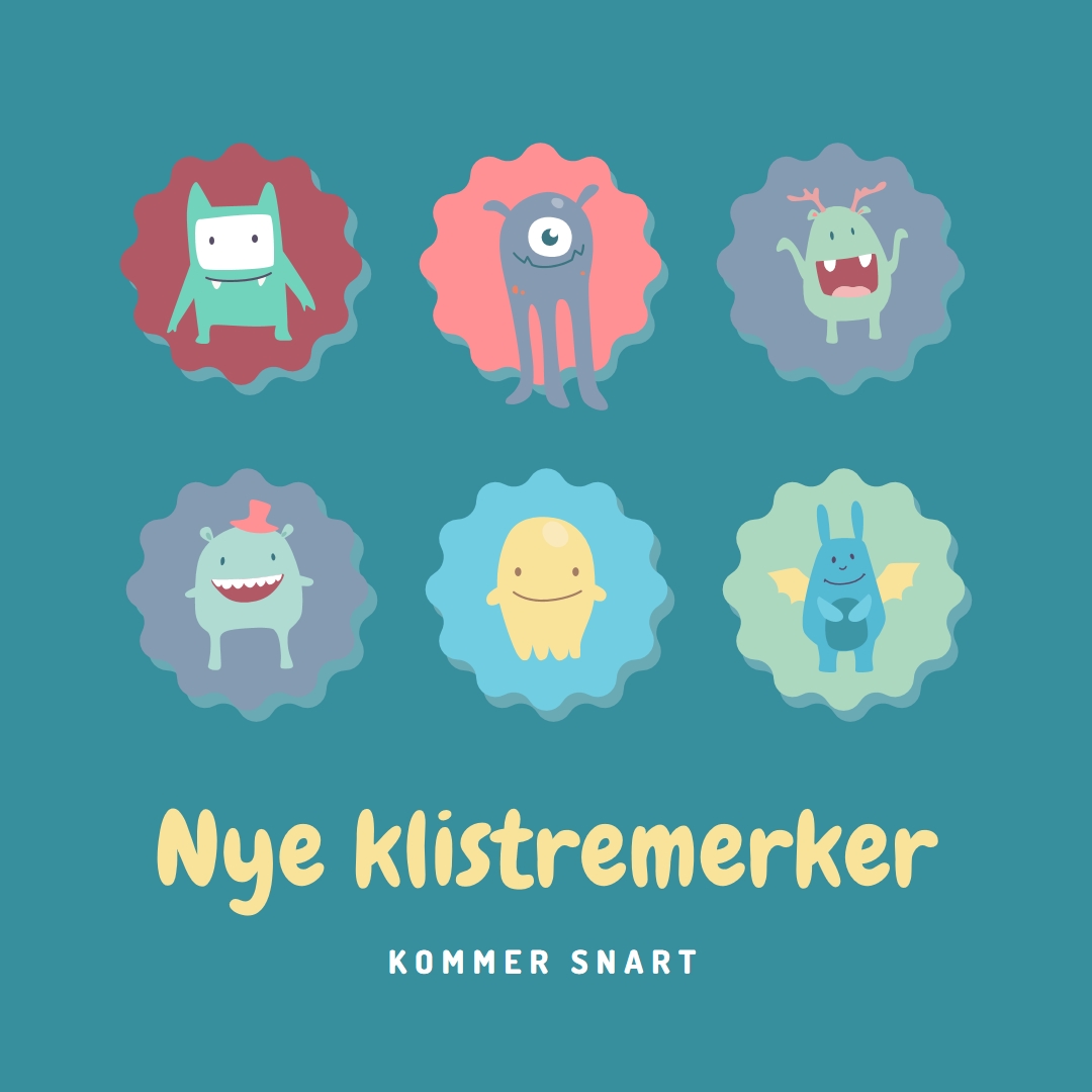 Nye klistremerker kommer snart blue whimsical-color-block
