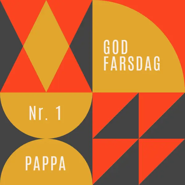 Nummer én pappa orange modern-geometric-&-linear