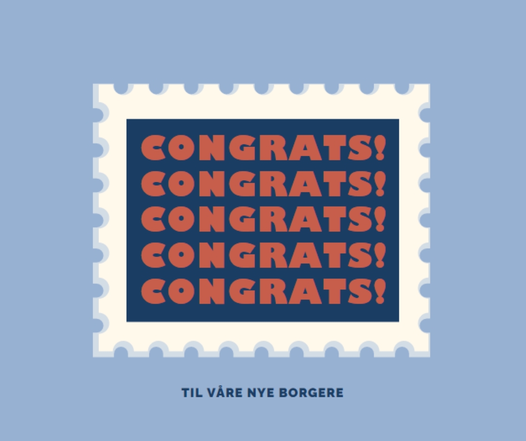 Gratulerer til våre nye borgere blue modern-simple