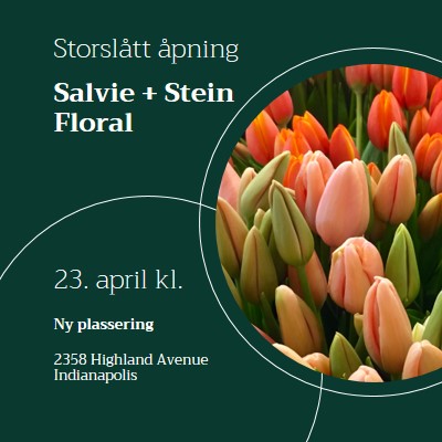 Floral boutique grand åpning green modern-simple