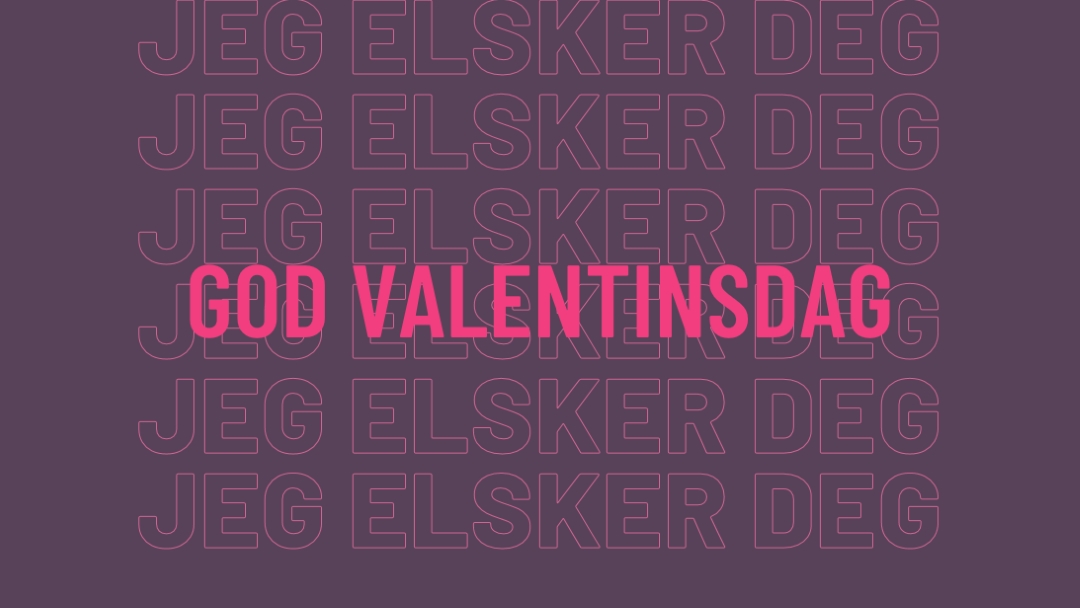 Jeg elsker deg, valentine purple modern-bold