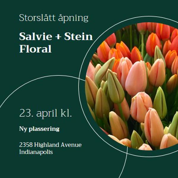 Floral boutique grand åpning green modern-simple