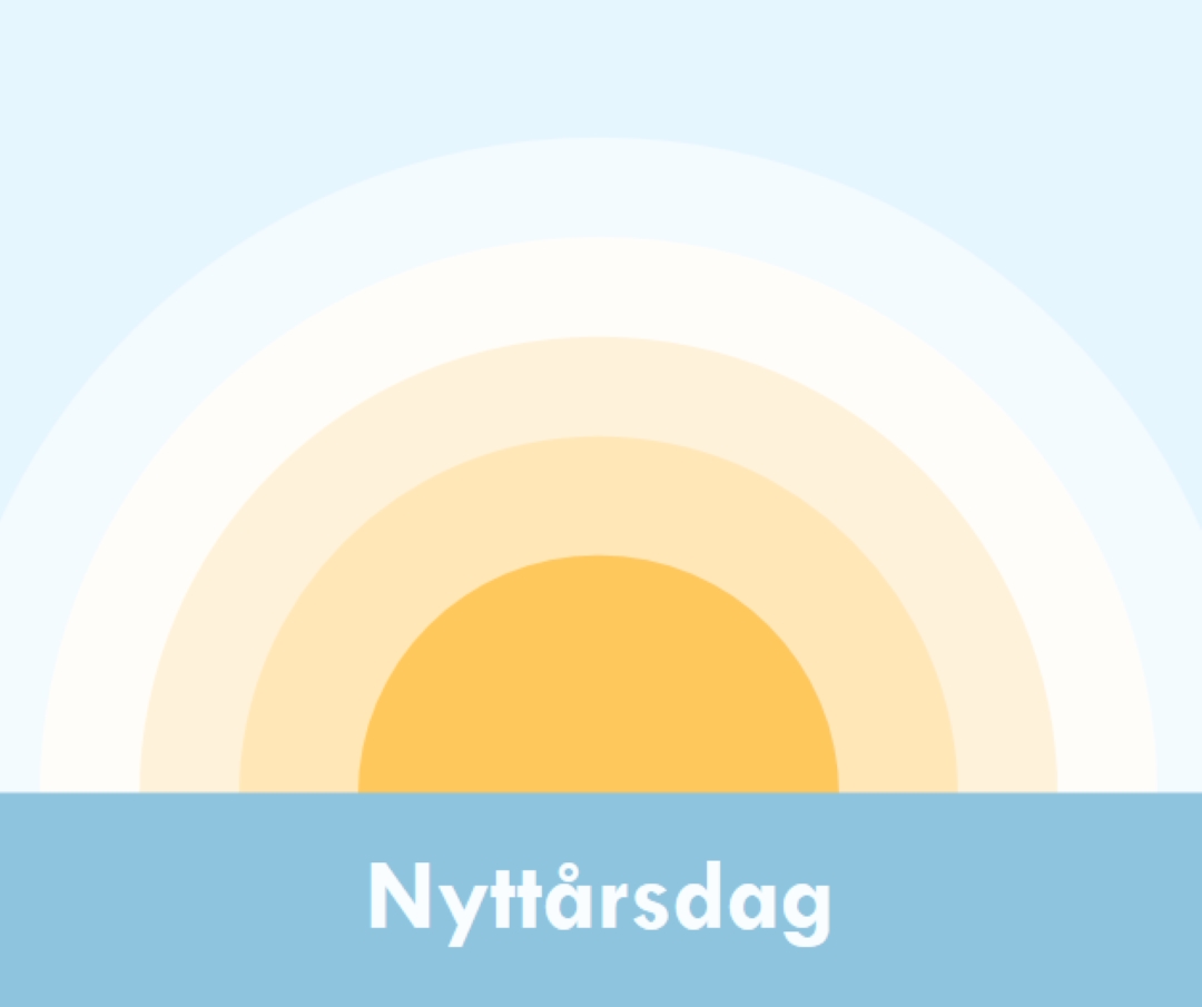 Nyttårssol blue modern-simple