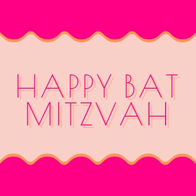 Bat mitzvah velsignelser pink whimsical-color-block