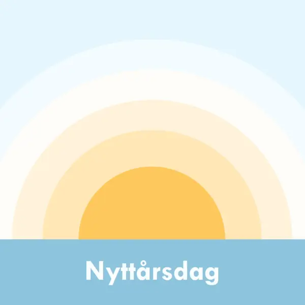 Nyttårssol blue modern-simple