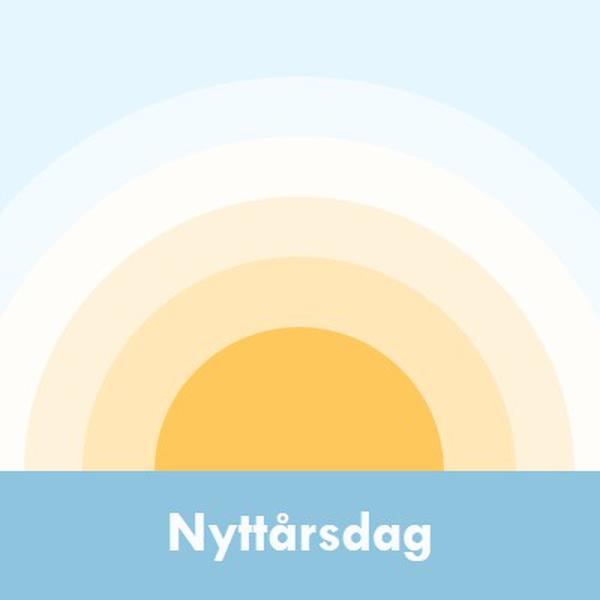 Nyttårssol blue modern-simple