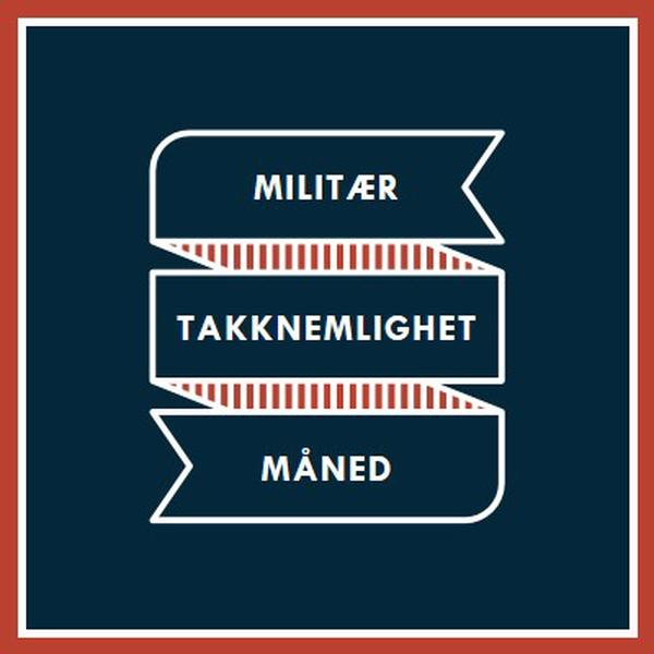 Feirer militær takknemlighet måned blue modern-simple