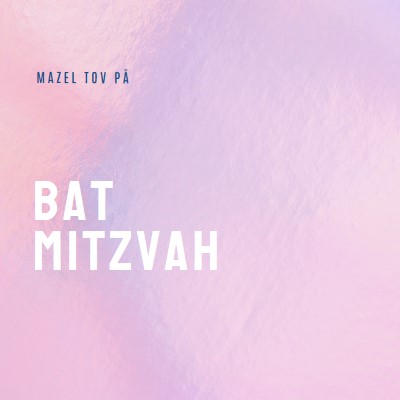 Feirer din bat mitzvah pink modern-simple