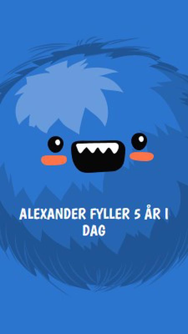 Lille monster er å snu fem blue whimsical-color-block