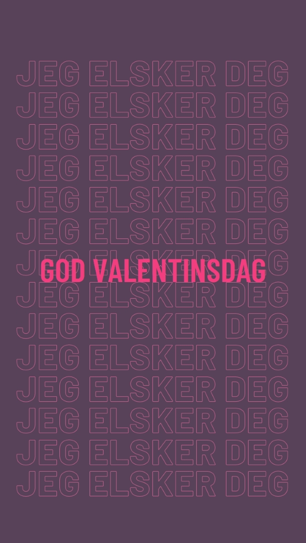 Jeg elsker deg, valentine purple modern-bold